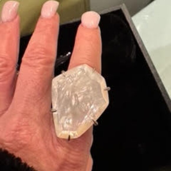 Kendra Scott Megan Mother-of-Pearl Statement Ring, 8 - Picture 1 of 2